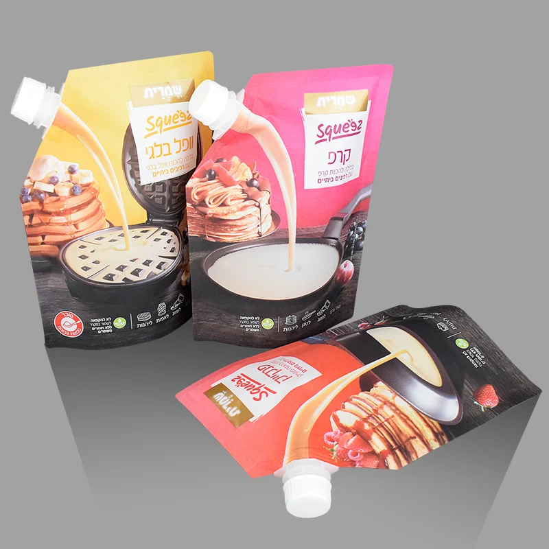 Transparent Bag sugar cane juice Plastic Custom Drink Stand Up Eco Friendly Liquid 500 Ml Food Spout Pouch