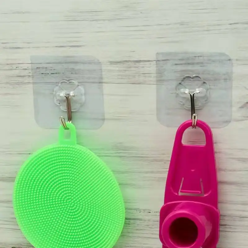 Transparent behind-the-door viscose hook kitchen nail-free and non-marking hook wall bathroom ideas sticky hook wholesale