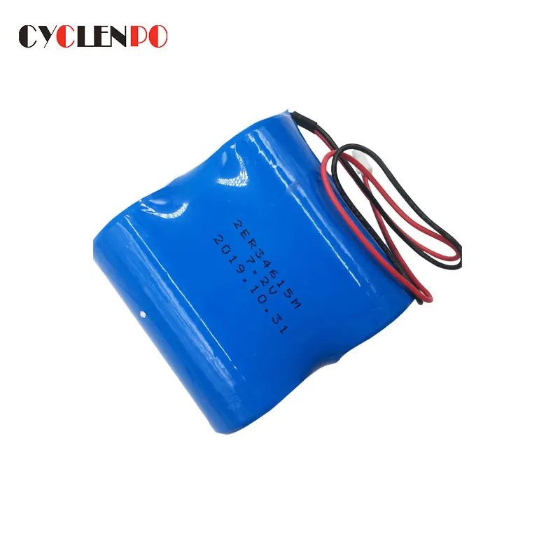 Factory supply LiSOCl2  2ER34615M 7.2v 14.5ah D size primary lithium rechargeable battery