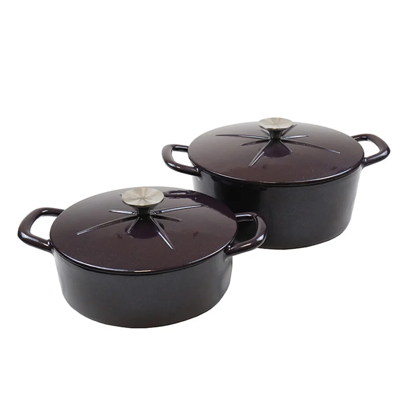 Custom Logo Enameled Cast Iron Dutch Oven Cookware Pot with Lid and  Handle for Baking, Roasting, Braising