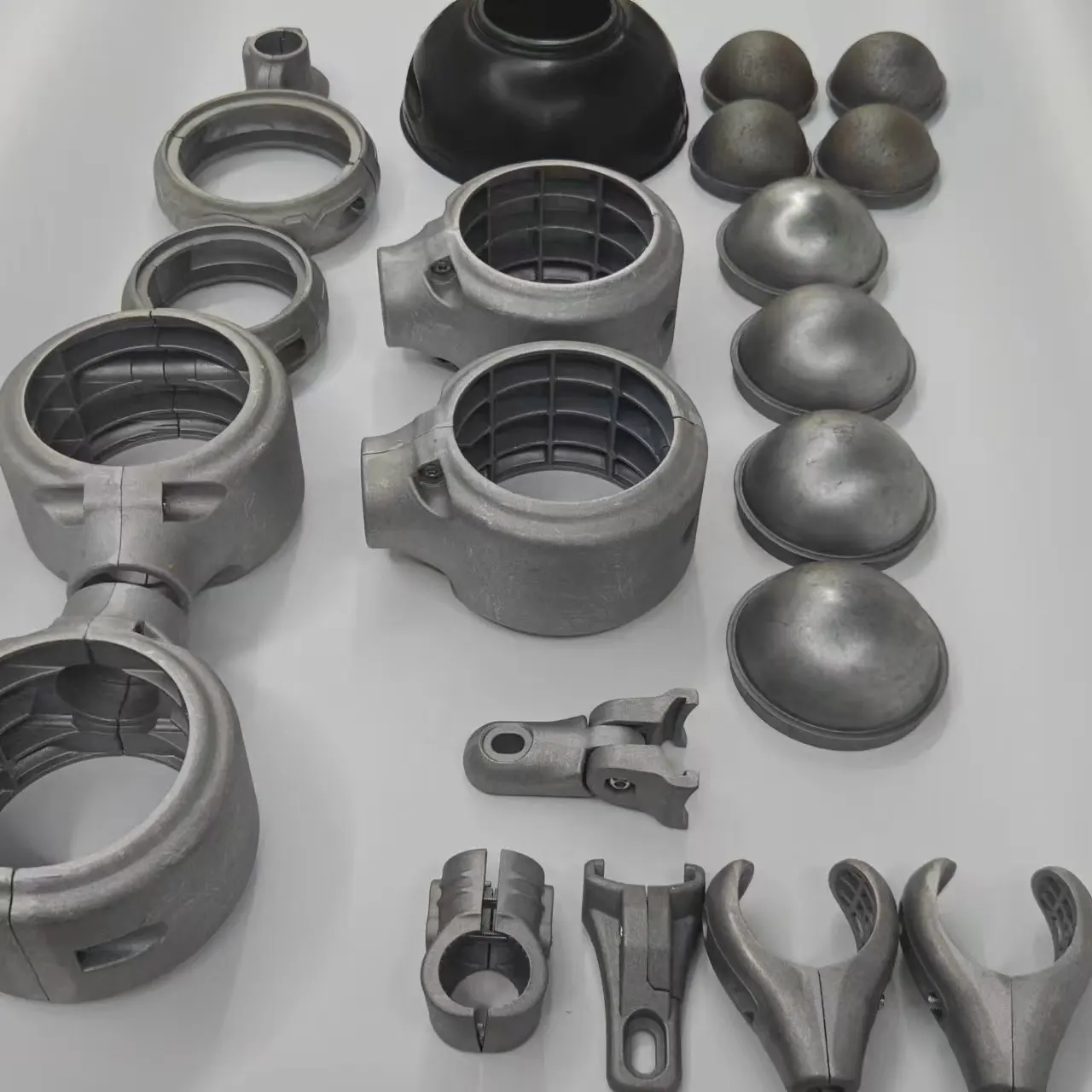 Playground aluminum pipe connector for connecting plastic equipment and pipe with screws