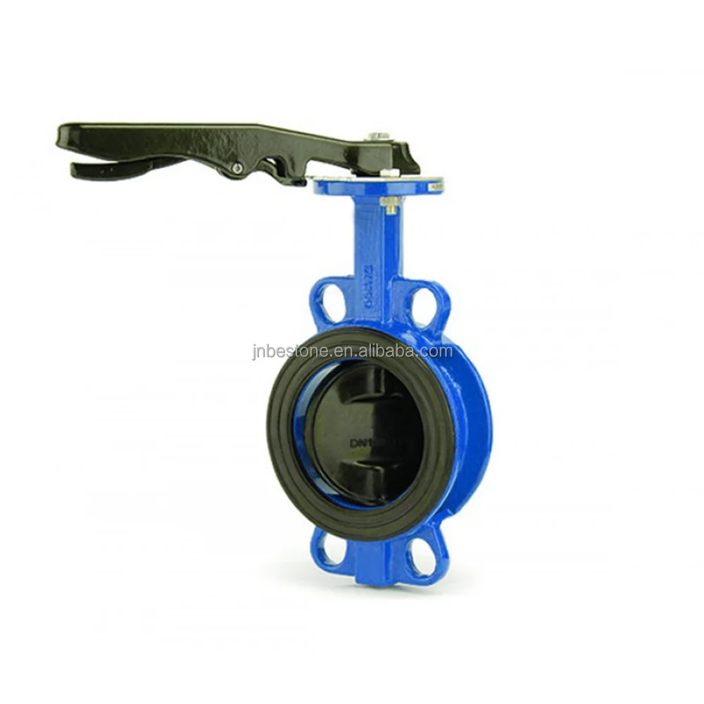 hand lever operate Wafer butterfly Valve, ductile iron resilient seated Wafer Butterfly Valve
