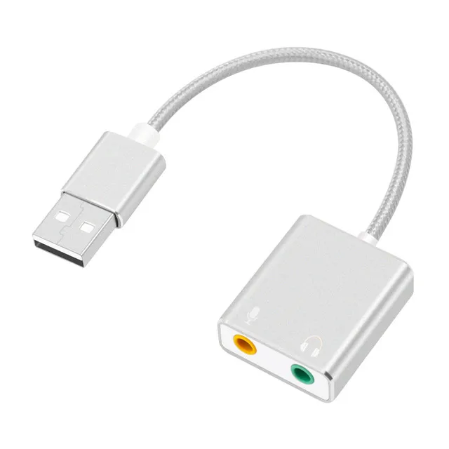 Лидер продаж USB 7 1 металлическая внешняя звуковая карта с интерфейсом 2