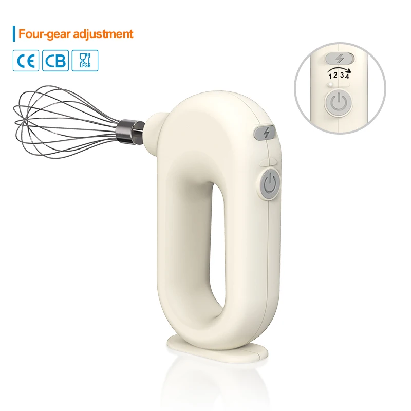 Standing Style 4 Speeds Kitchen Cream Egg Starch Automatic Mini Usb Rechargeable Wireless Rotary Electric Egg Beater
