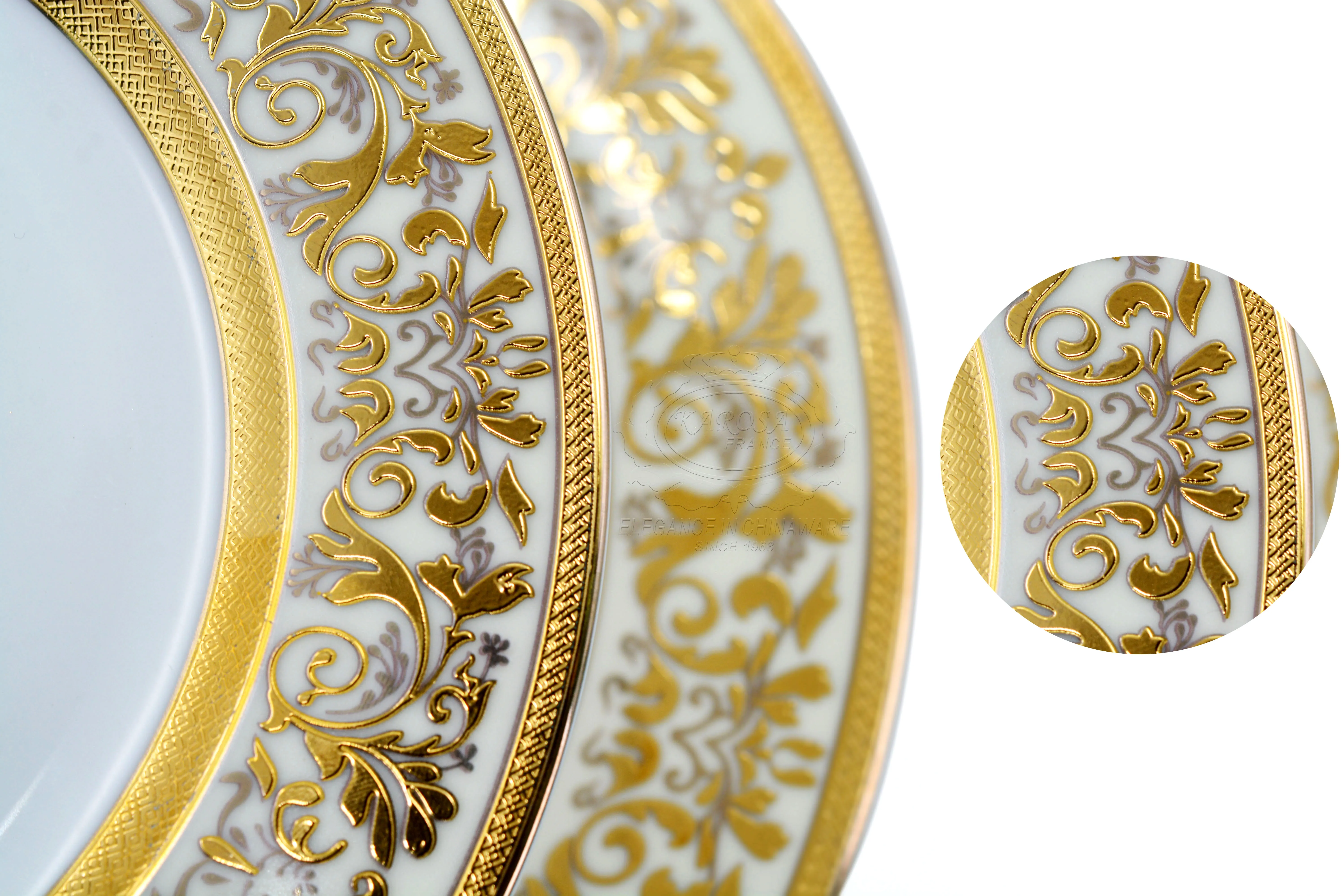 10.5inch with 8inch bone china dinner plate porcelain luxury gold decoration party wedding hotel banquet dish plates sets