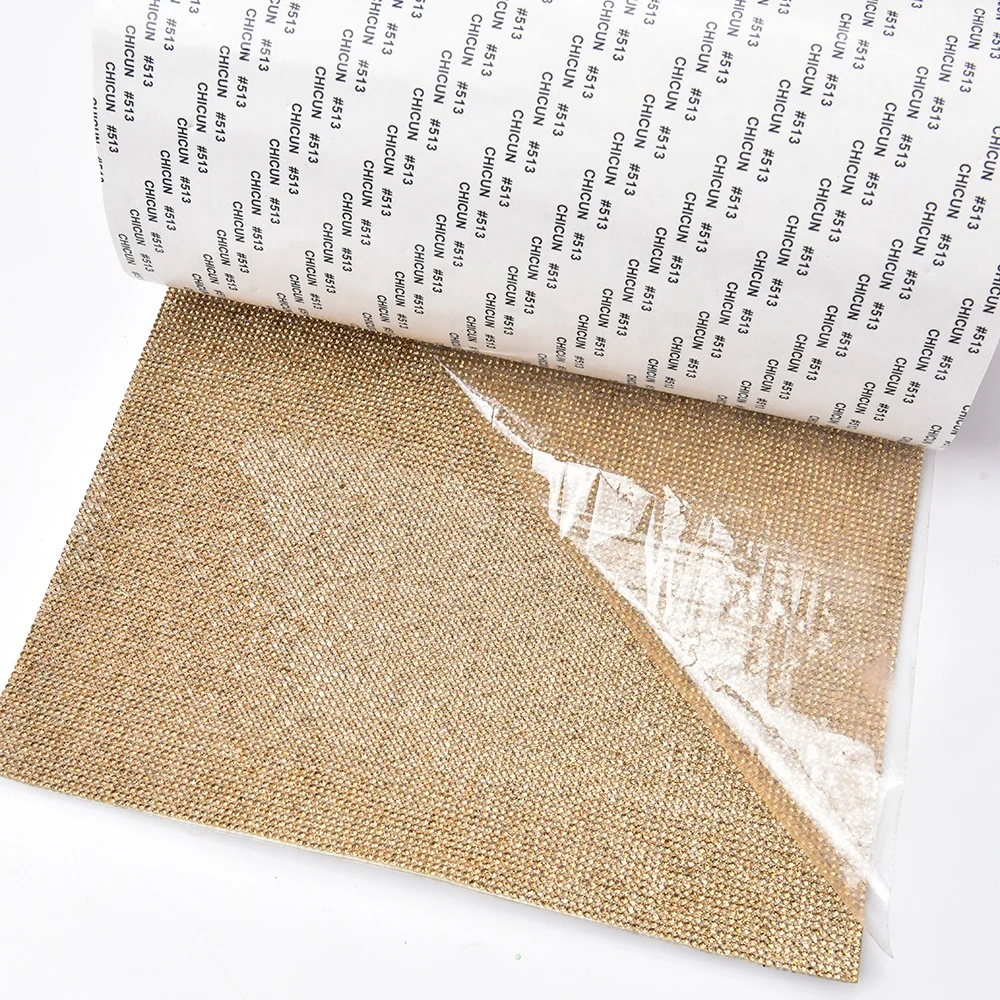 24cm *5 Yards Rhinestone Mesh Sheet 2mm Crystal Trim Banding Diamante Roll Sticker Diy Cars Home Wedding Clothes Decoration
