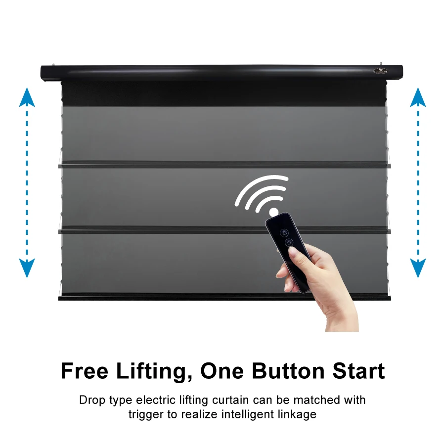  Vividstorm PRO Slimline 120 дюймов раскрывающегося списка экран Электрический Настенный/потолочное крепление UHD/4K для домашних животных с украшением в виде кристаллов ALR HD домашний кинотеатр