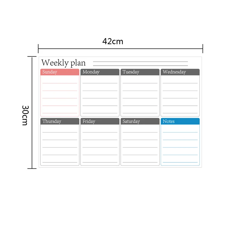 Uptodate PET 30*42CM Magnetic Day weekly Monthly Soft Dry Erase Wall Whiteboard Calendar Stickers