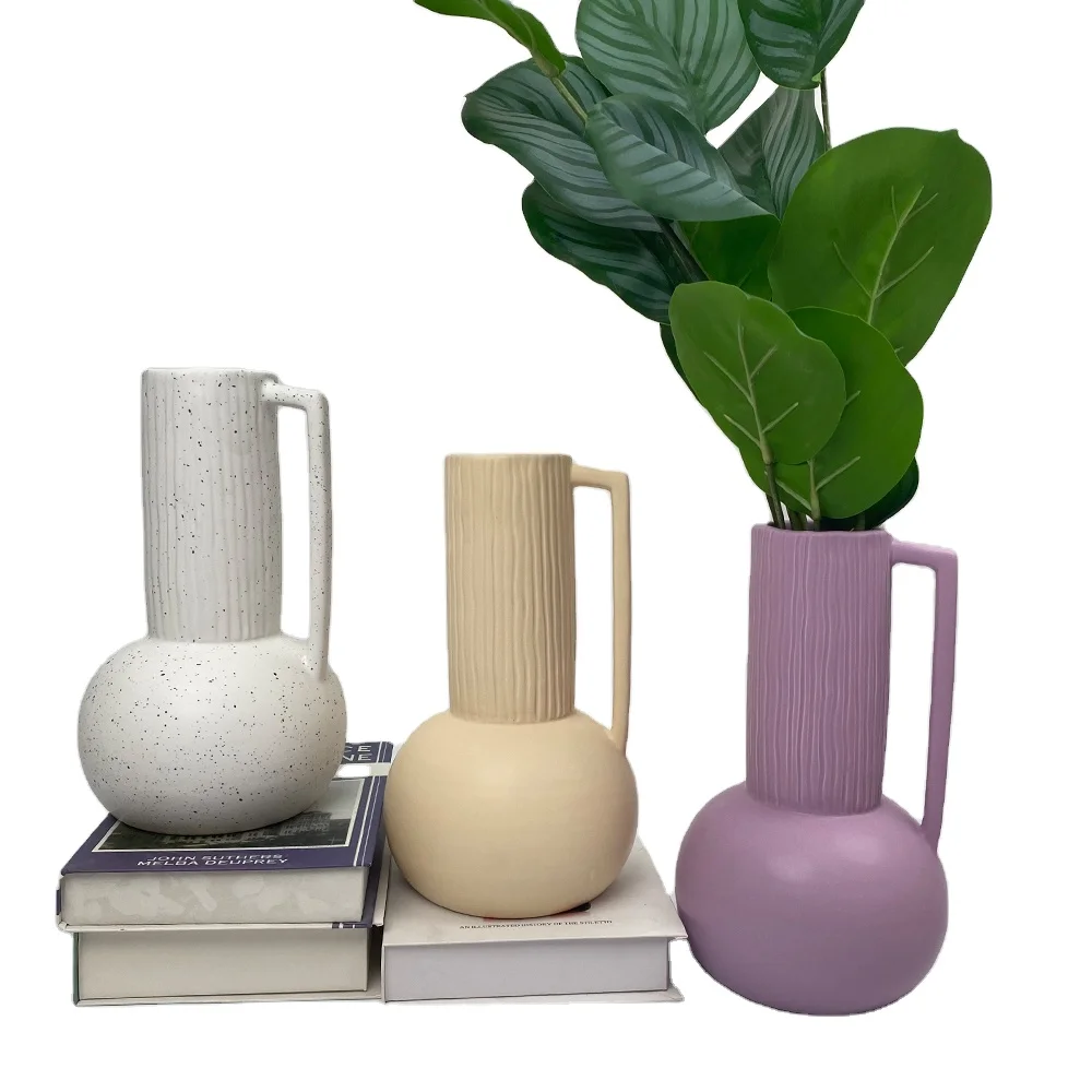 Striped Bud Vase European Vintage Exquisite Ceramic Flower Vase Home Decor