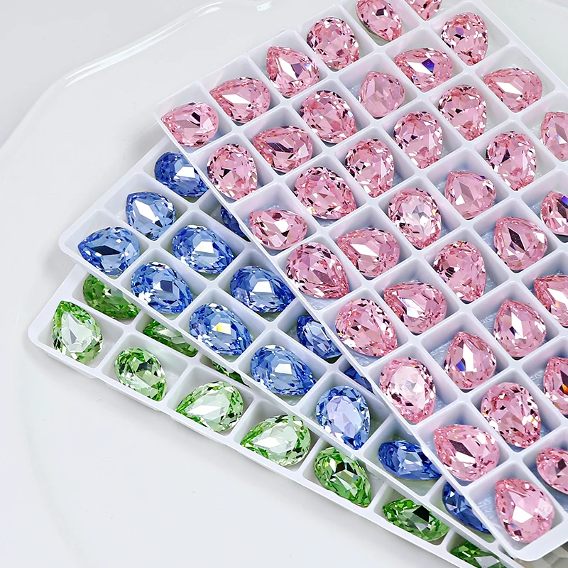 Dongzhou High quality K9 crystal waterdrop glass rhinestone wholesale loose crystal beads for jewelry making diy accessories