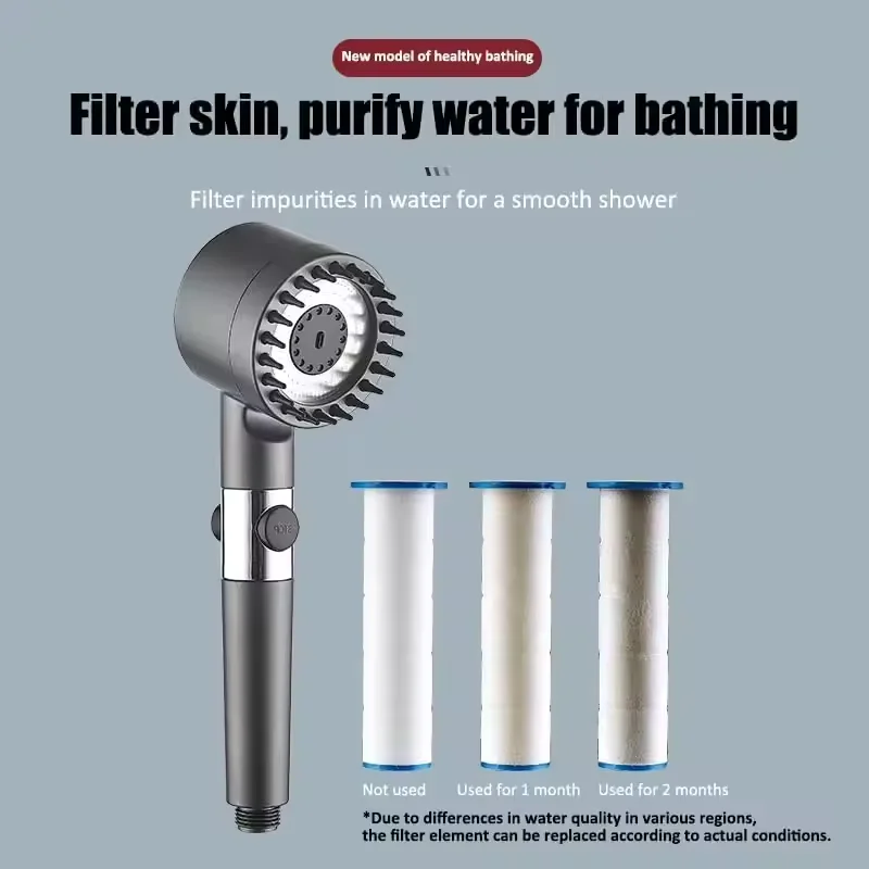 LIzhen 2024 Hot Sale Shower Head Filter Bathroom Water Tap Hot And Cold Mixer 3 Water Mode With Massage Part
