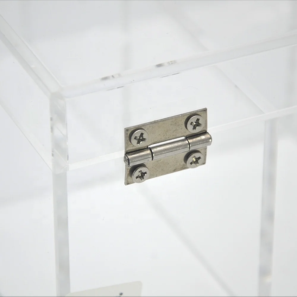 Small Cube Display Case with Lid Multi-Purpose Square Container for Staples Highlighters Adhesive Tape Paper Clips Acrylic Box