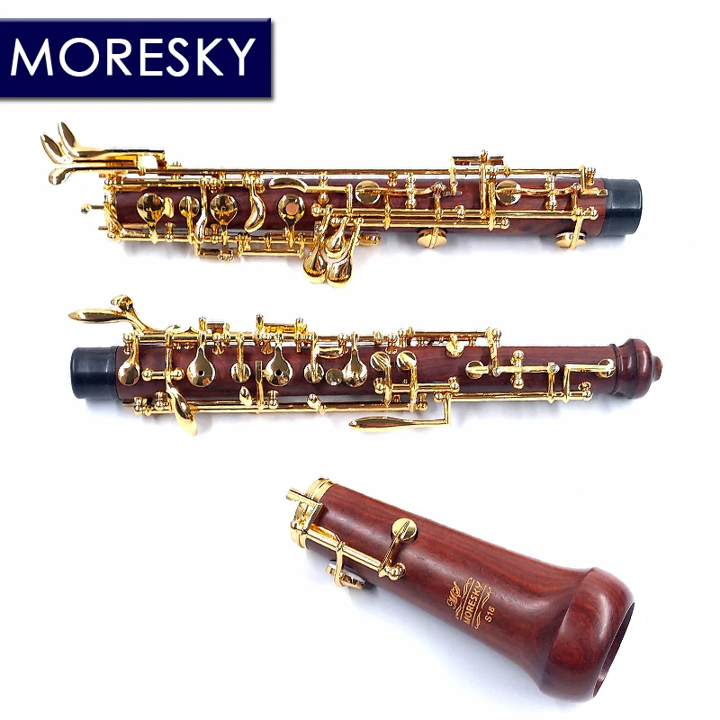 MORESKY Professional C Key Redwood Oboe of Semi-automatic/Fully-automatic Rosewood Oboe  Gold-plated S16