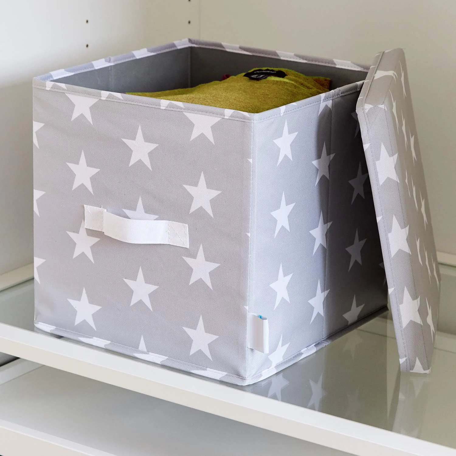 Hot Sale Kids Toy Storage Fabric Bin Modern Square Design Foldable Printing Fabric Storage Box with Lid