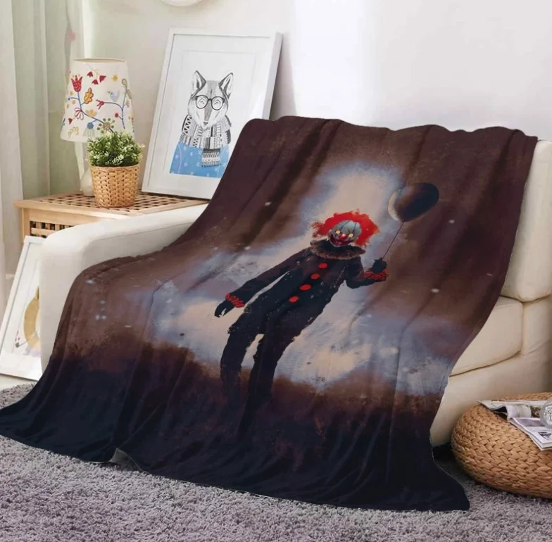 Promotional Witch Halloween Pumpkin Digital Print Soft Flannel Sherpa Lining Blanket