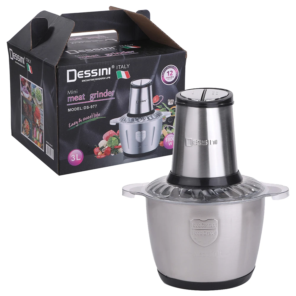 Dessini Powerful Stainless Steel Meat Food Processor Pounder Cutting Machine