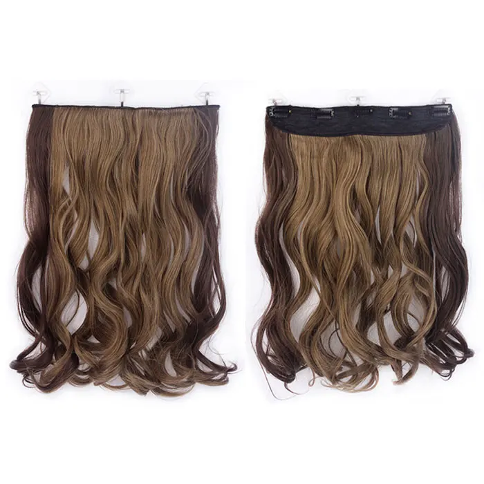 Hot Selling High Quality Spring Curl Clip In Hair Extension Ombre Color Curly 5 Clips Synthetic Fiber