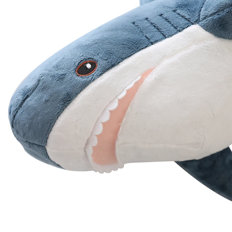 plush toys shark shaped pillow hot selling dark blue shark toy