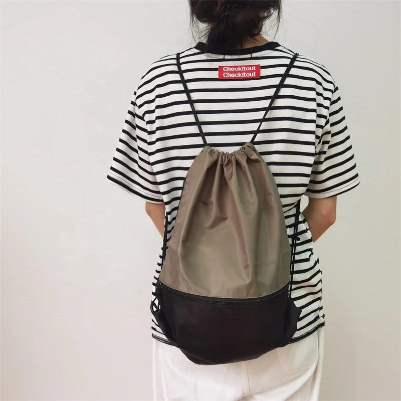 BSCI Custom Durable Reusable outdoor exercise clothes Polyester gym Draw String Bags Nylon Drawstring Backpack Bag