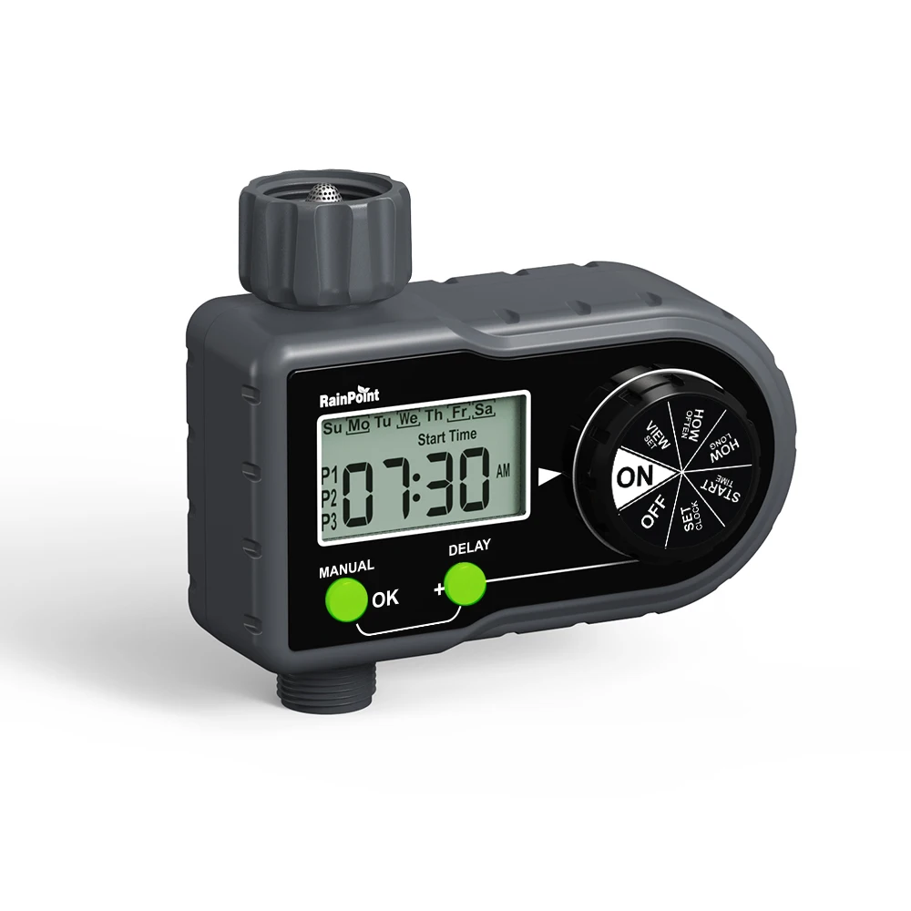 Rainpoint Automatic Watering Timer  Garden Water Sprinkler Timer with Display Manual and Automatic Modes Easy Setup