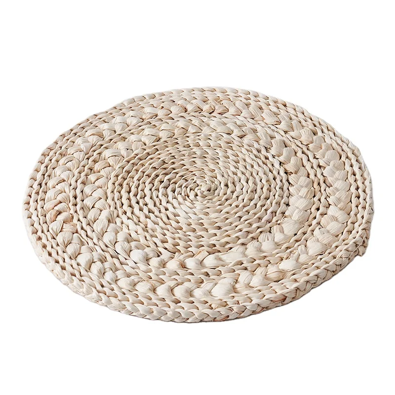 Factory direct Japanese corn husk hand-woven round non-slip wedding decorative placemats