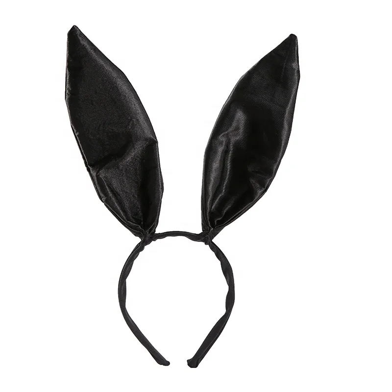 New Black Big Bunny Ears Headband Easter Halloween Party Costume Accessories Easter Nightclub Sweet Sexy Rabbit Ear Hair
