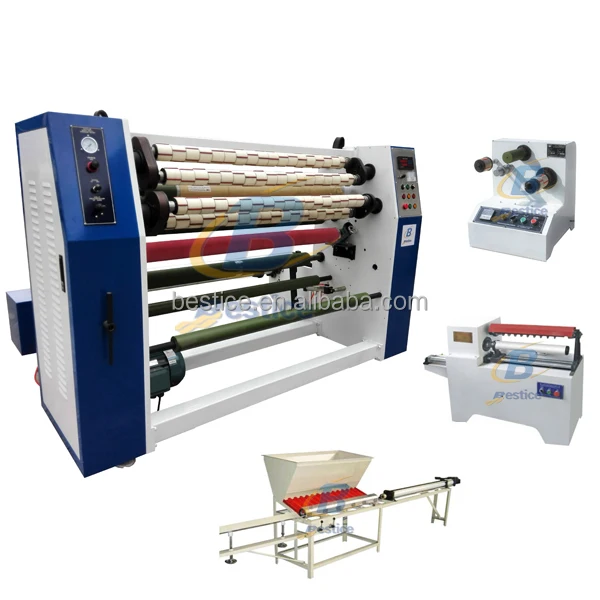 Adhesive Tape Slitting Rewinding Machine with turret device for cutting bopp tape rewinding big jumbo roll