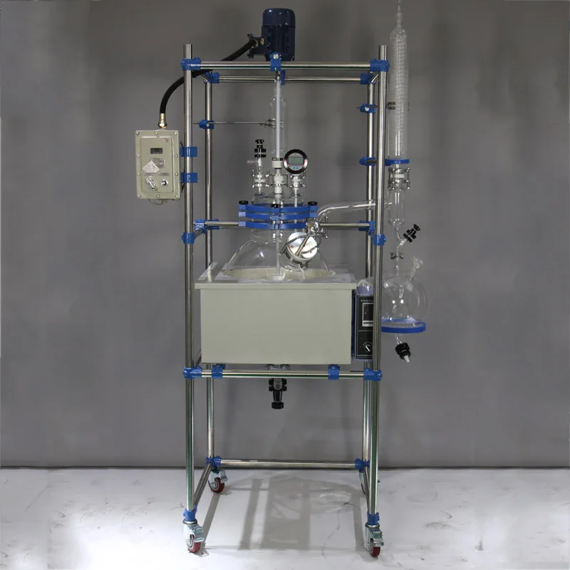 Высокоточный лабораторный 5L-100L однослойный стеклянный реактор для этерификации
