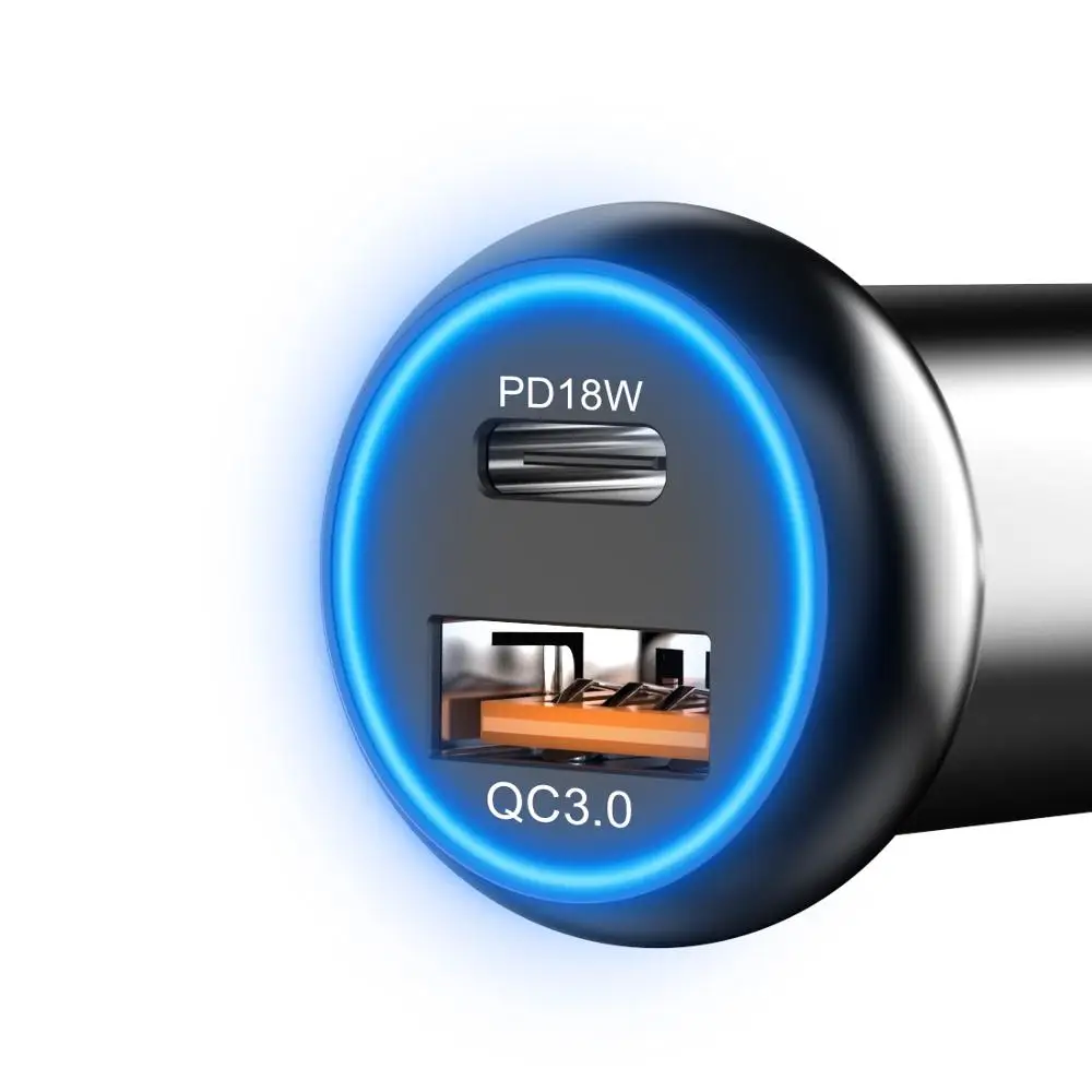  Зарядное устройство Usb Dc для мобильного телефона белое автомобильное зарядное Qc 3 0 12 В 24 с двумя Usb-портами 36 Вт