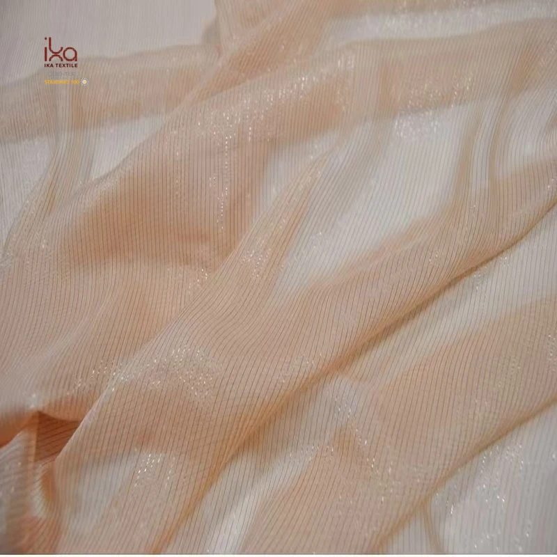 Luxurious Purple Gold and Silver 100% Pure Plain Silk Chiffon Fabric Black White Khaki Fuchsia Floral Pink Colorful Metallic