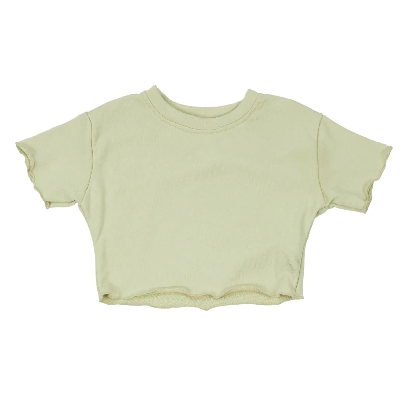 
Summer Breathe Freely Wholesale Knitted Short Sleeve Unisex Baby T-shirt 