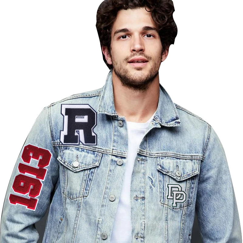 Custom Chenille Embroidery Applique Letters Patch Iron On Patches For jacket