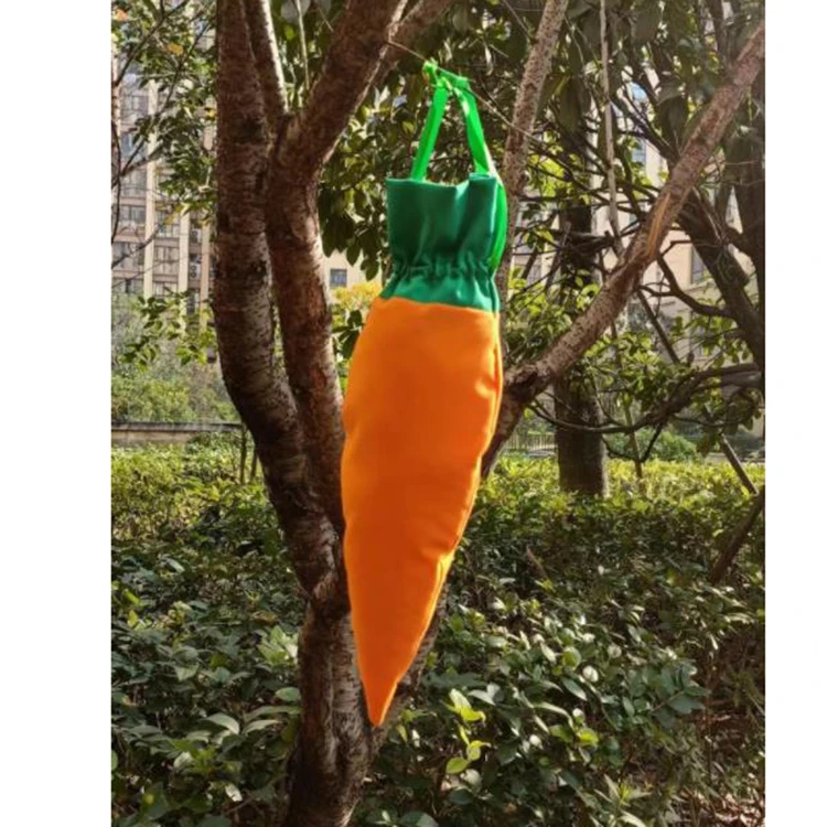 Personalized Easter Carrot Gifts Bags Party Favor Bag Treat Chocolate Candy Bag For Kids Fabric Reusable Sweet Cones Sack