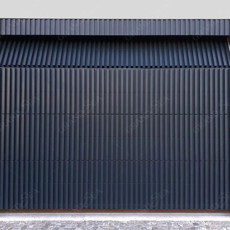 Aluminum Sectional Garage Door Automatic Glass Frameless Garage Grille Design Garage Door