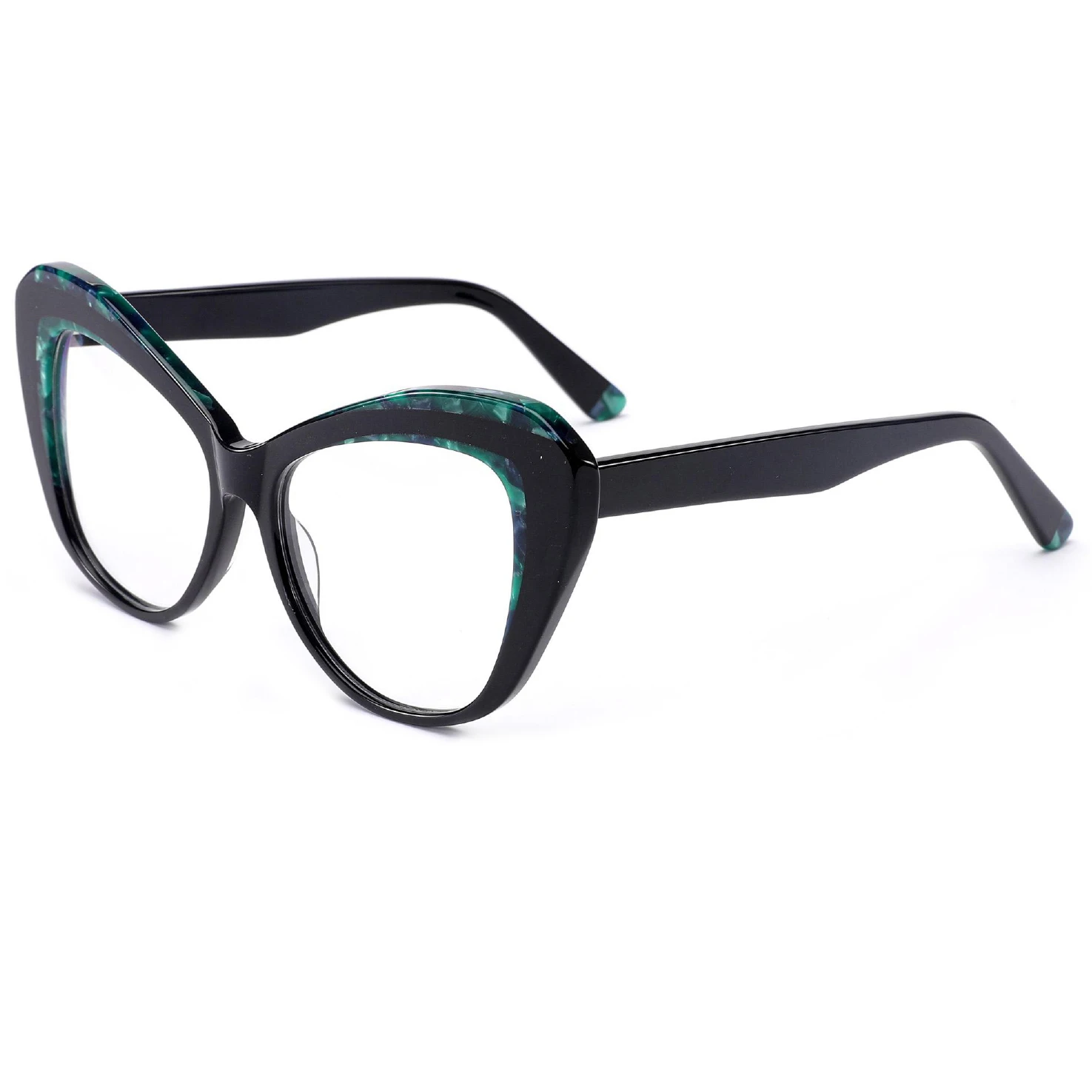 Customization Transparent Candy Color Cat Eye Handmade Lamination Acetate Eyeglasses Frames