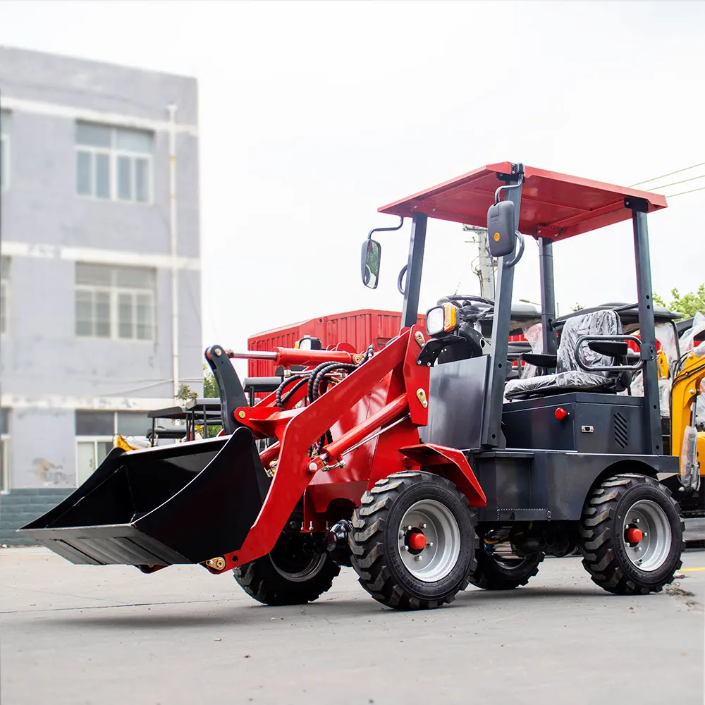 Электрический фронтальный погрузчик с ковшом