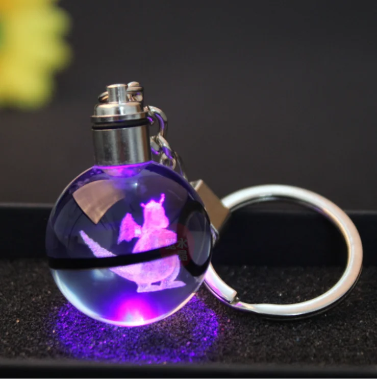 Лидер продаж оптовая продажа k9 светодиодный светильник аниме 30 мм покромоновый шар лазерная гравировка Хрустальный брелок для детей подарки