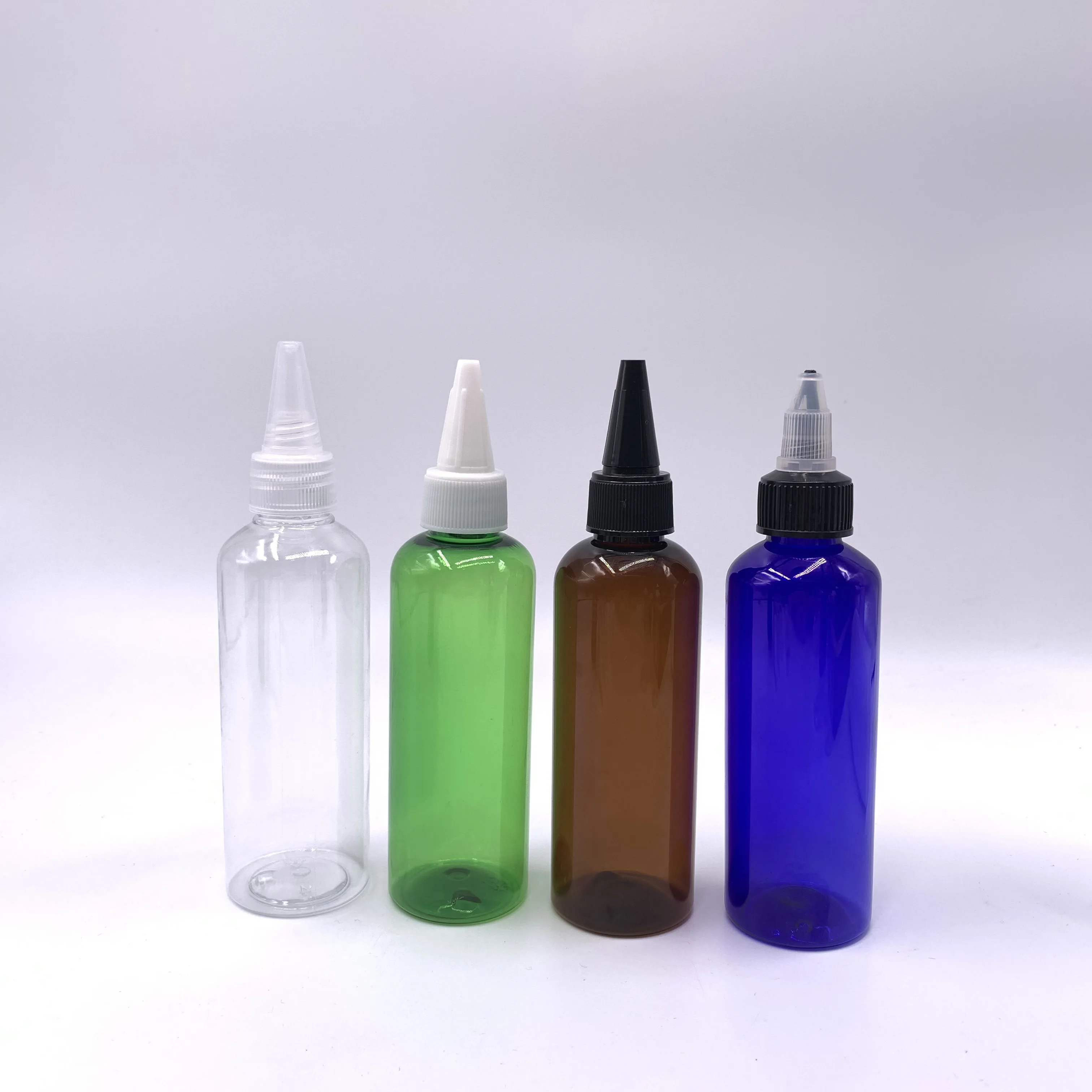 High quality Empty 60ml 100ml 150ml clear plastic Hair Oil Squeeze Applicator Packaging Bottle With Twist-open Dispensing Cap