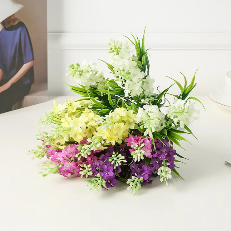 Artificial  Flowers, Spring Plum Peach Blossom Branch  Wedding Bouquet for Party and Home Decoration