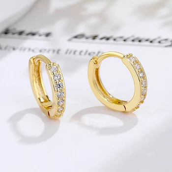 Best Selling Small 925 Sterling Silver Crystal Hoop Earrings Cubic Zirconia S925 Huggie Earrings For Men Women