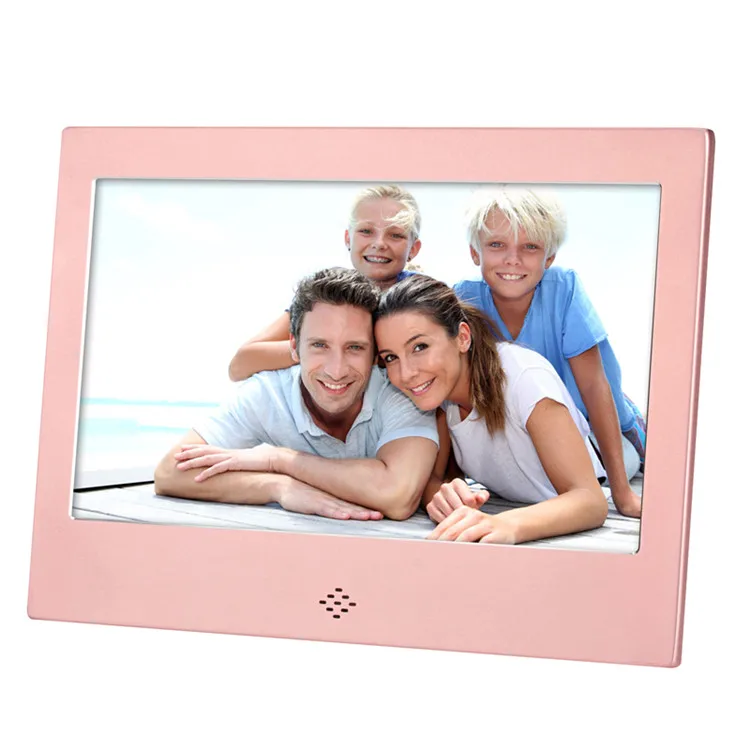 Best продажи 7 дюймов Металл цифровая фоторамка с пользовательским логотипом 720P Календари Часы плеер для подарков