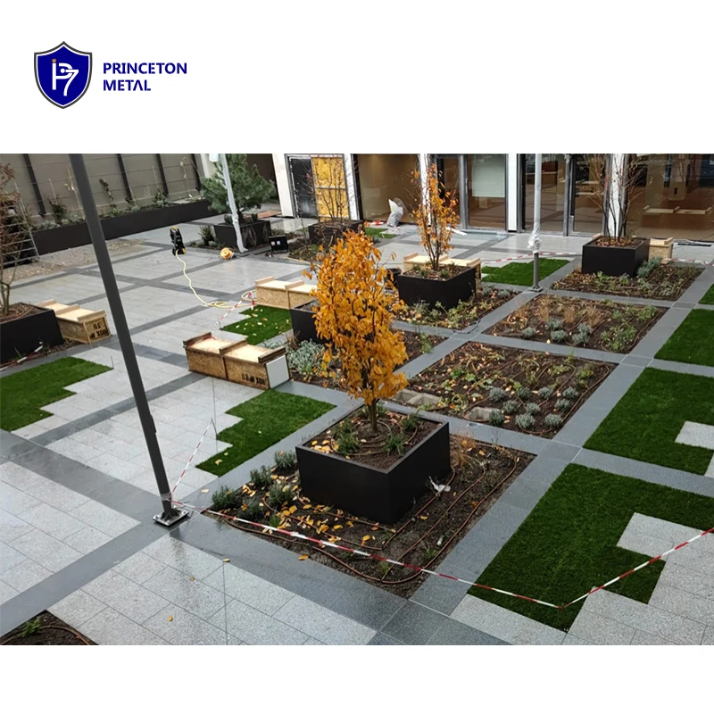 Outdoor Decorative Aluminum Garden Planter Box Large Metal Flower Pots Wholesale