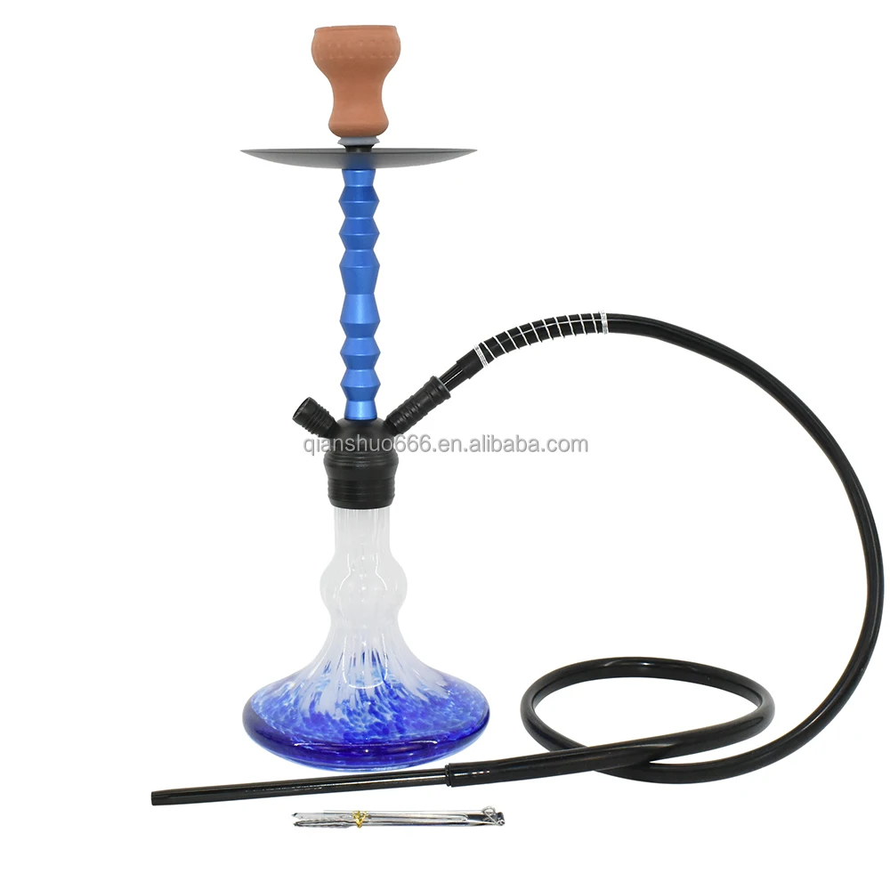 New design wholesale smoking taller cheap aluminum hookah shisha glass hookah chicha nargile shisha with silicon hose