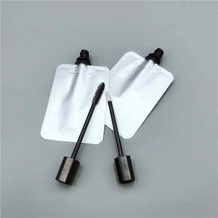 Custom Printed 2ml Lips Gloss Beauty Makeup Cosmetics Packaging Pouch 10g Spout Bag For Mini Trial Lip Tint Brush Mascara Cream