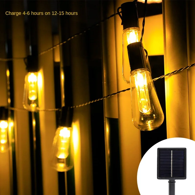 Led Colorful Lamp String Retro Garden Solar Camp Lights Decoration 0utdoor Waterproof Decorative Lighting Led Lamp for Home