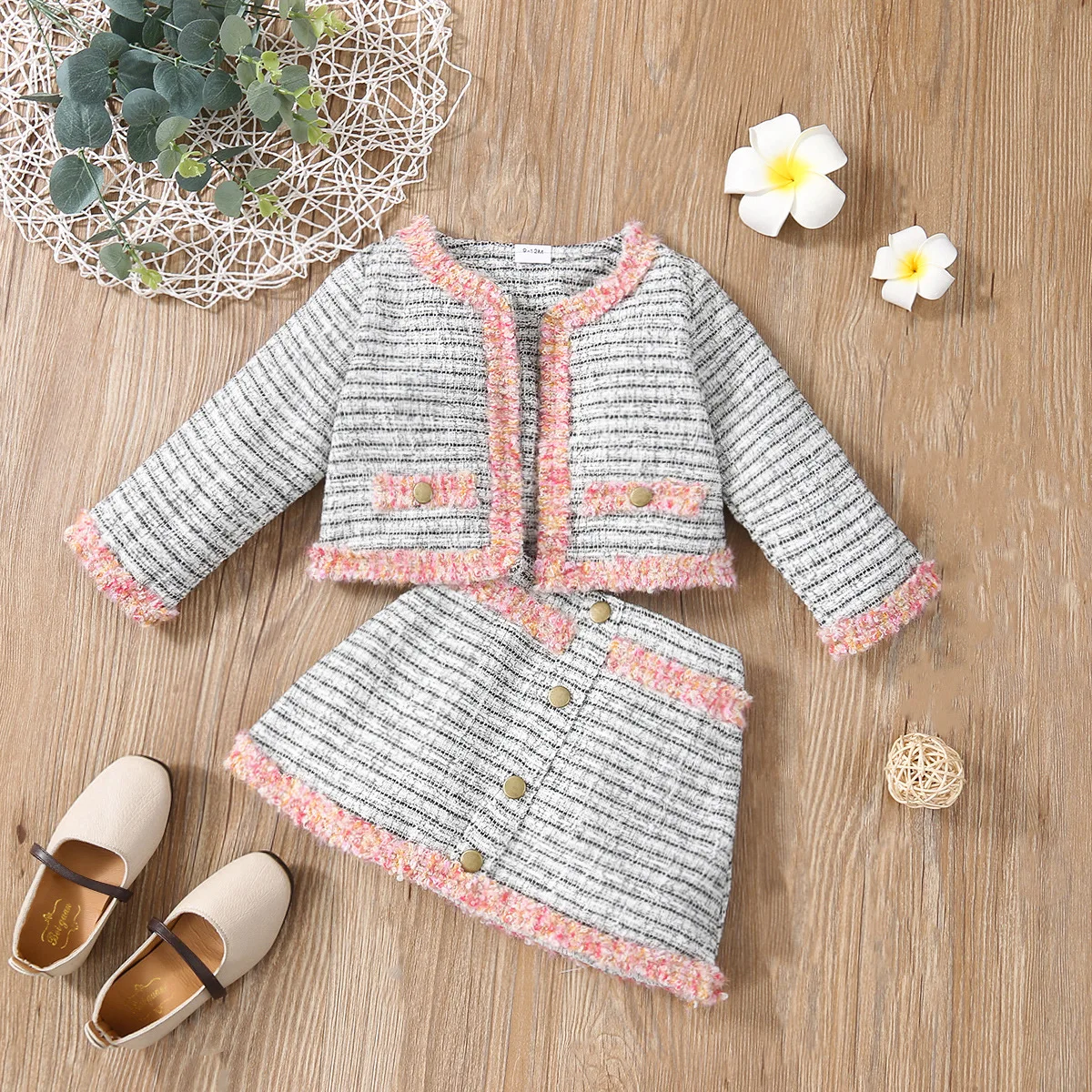 Toddler Girls Plaid Clothing Set Cardigan Jackets+Skirt Baby Elegant 2Pcs Suits Children Princess Clothes Outfits baby dresses