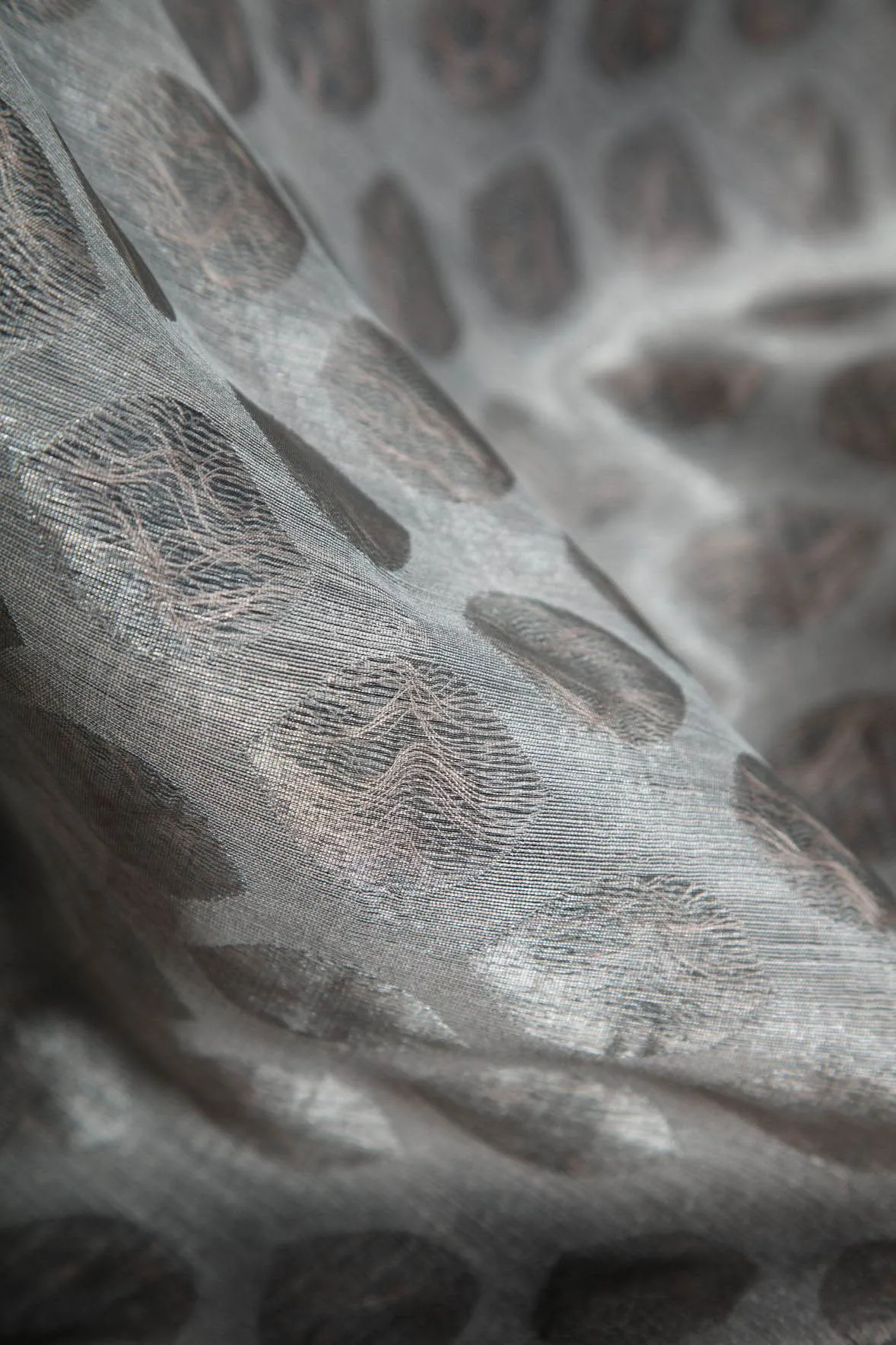 High Quality Gold Silk Jacquard Luxury Transparent Curtain Sheer Curtain