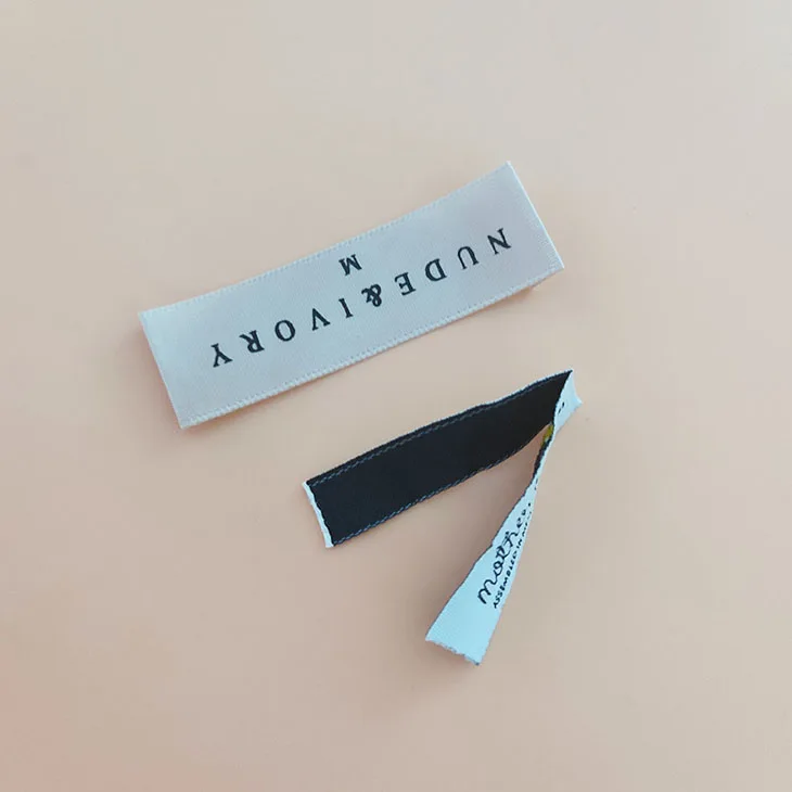 Woven Private White Garment Labels Clothing Manufacturer Fabric Tags Iron On Neck Cotton Custom Made Logo Label for Clothes