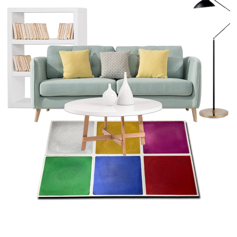 HF Vinyl Flooring Tiles School Modern Sol Liquide En Vinyle Non Toxique De 500 Mm, Carreaux De Sol Liquides Paillettes En PVC