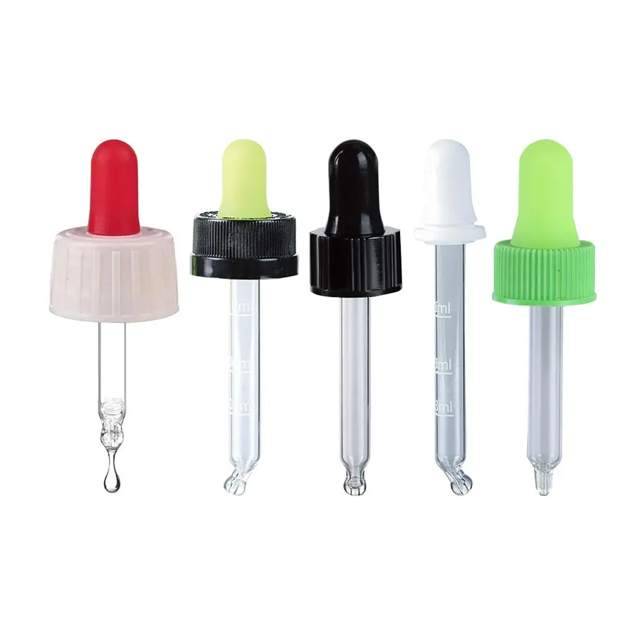 18mm 20mm 22mm 24mm Neck Bent Ball Tip Pipette Droppers with Screw Cap